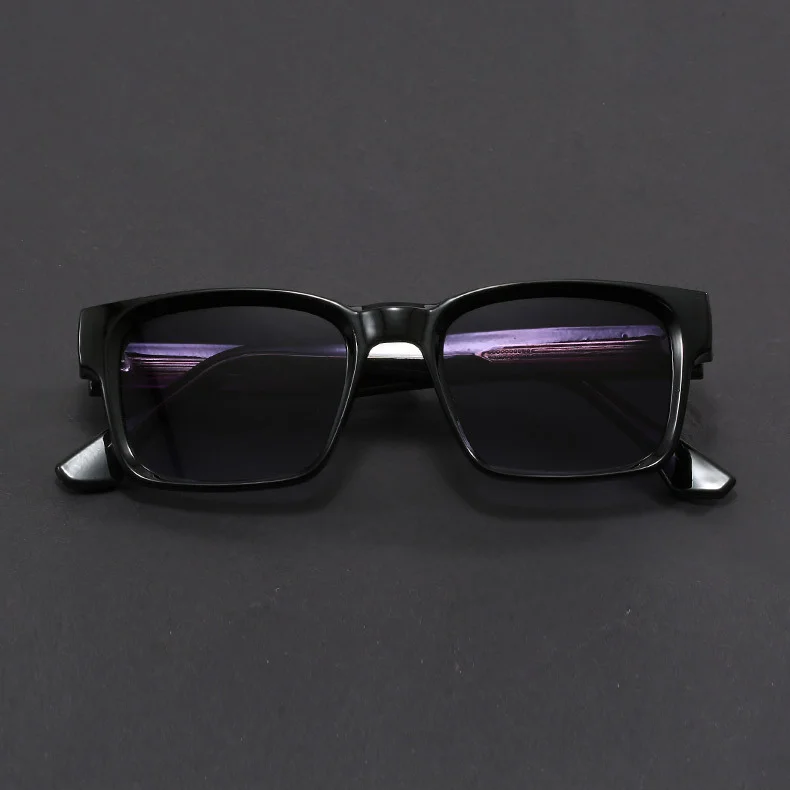 Fashionable Retro Sunglasses Fashionable Retro Square Black and Leopard Print Full Frame Anti-Uv Sunglasses for Men Japanese Simple Literary Style Shades