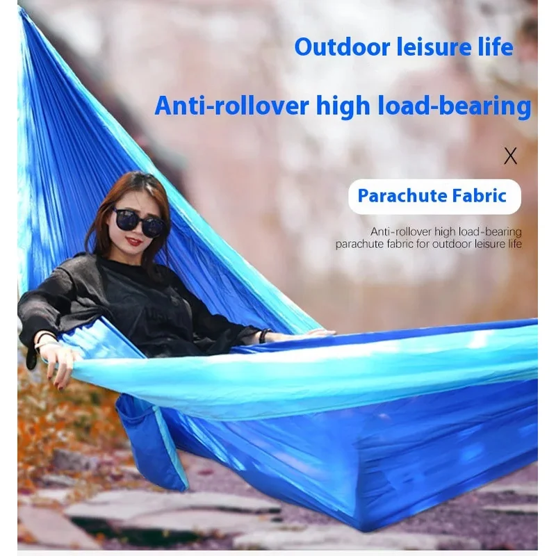 Camping Hammock Ultra-Light Travel 300kg Load Capacity Breathable Quick-Drying Parachute Nylon Indoor Outdoor Garden