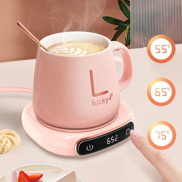 2 in 1 Coffee Cup Warmer Automatic Magnetic Stirring Mug for Home Office  USB Electric Mixing Cup Beverage Warmer Heating Plate - AliExpress