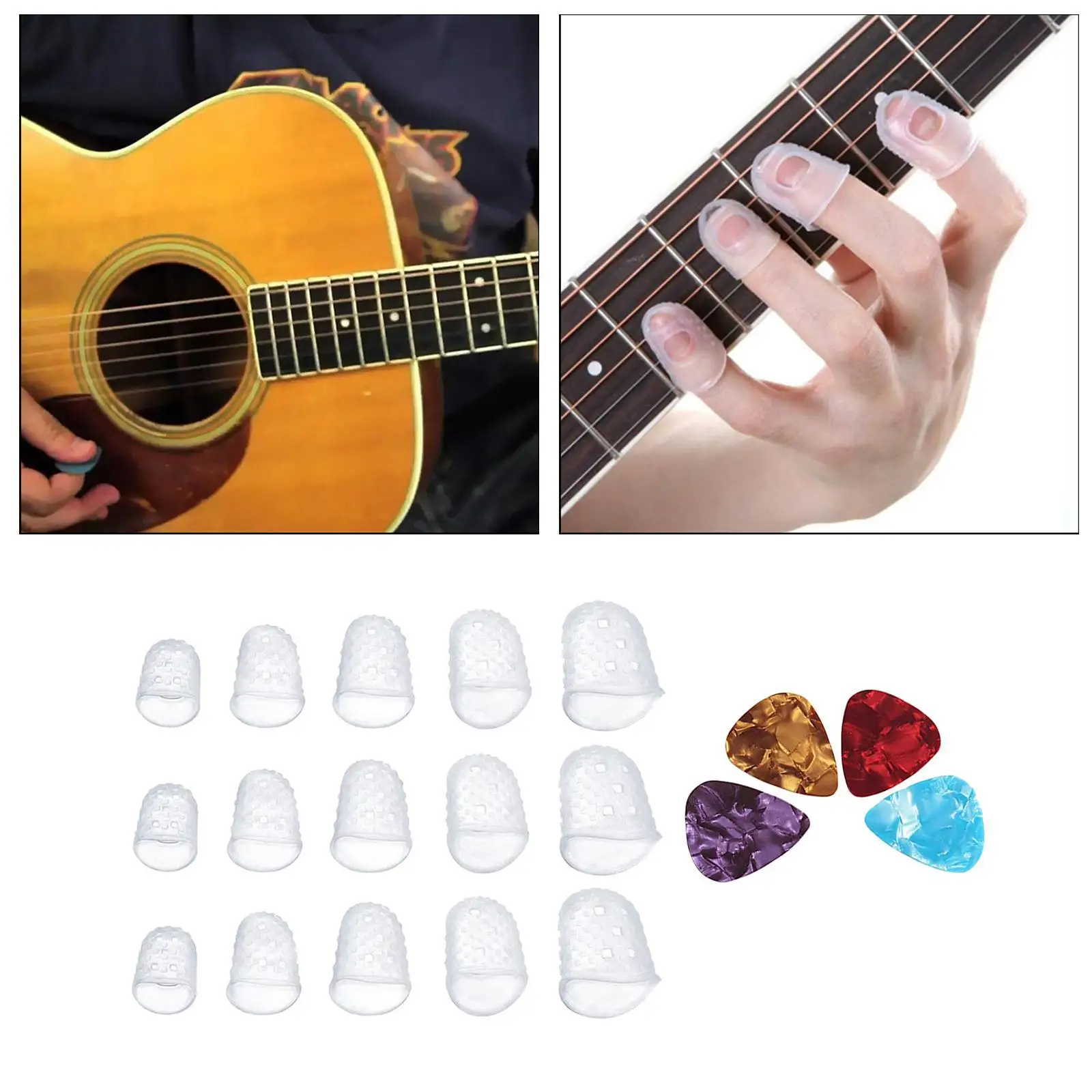 Fingertip Protectors Covers Caps for Stringed Instruments Ukulele Bass