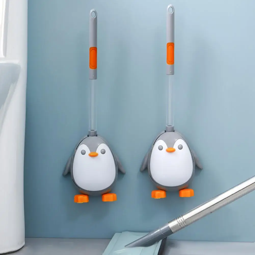

Экономящая пространство щетка для унитаза в форме пингвина настенная чаша с мягкой щетиной держатель Жидкости Ванная комната для дома