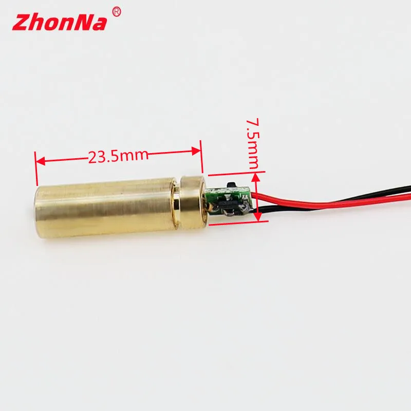 Red 635nm5mW Dot Laser ModulDC Enter 3V/5V Metal BronzeHead Target Photoelectric Source manufacturerFree Customization7.5X23.5mm