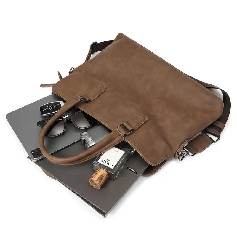 

Men's Briefcase Bag Shoulder Handbag Transverse Laptop Office Bags For Men Cross Body Messenger Teacher Business Man Briefcase