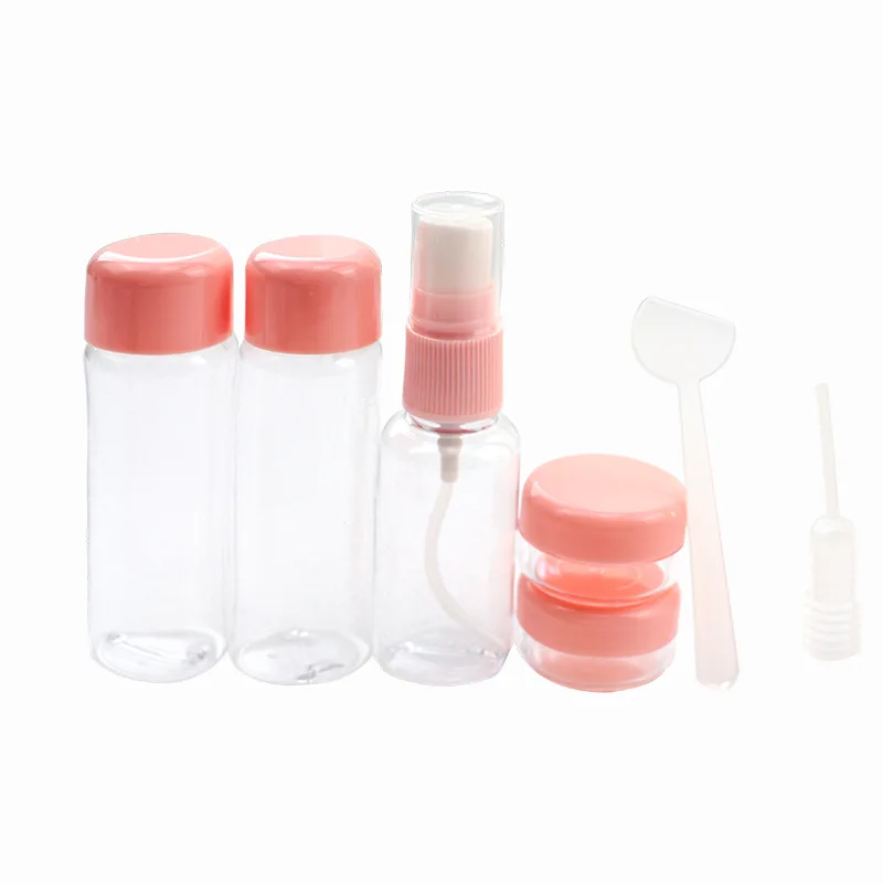 7pcs/Set Travel Mini Makeup Cosmetic Face Cream Pot Bottles Plastic Transparent Empty Eyeshadow Make Up Container Bottle