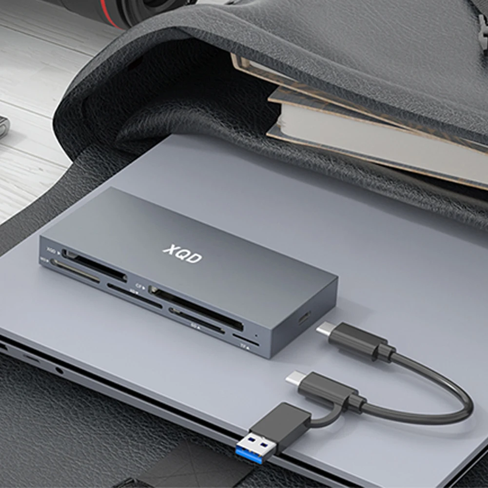 멀티 메모리 카드 리더, USB C, USB 3.0, 멀티 카드 리더 어댑터, 6 in 1 올인원 카드 리더, 10Gbps XQD, SD, TF, MS, XD, CF 리더