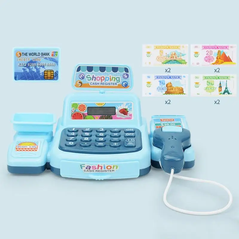 Market Shopping Cash Register Credit Card Machine Kids Play House Toys Simulation ATMs Model Kids Educational Toys Games