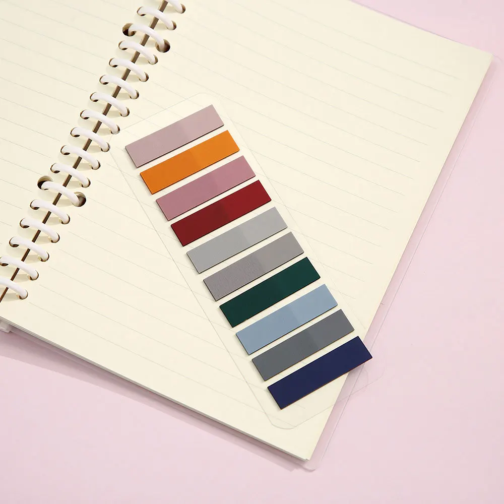 Vibrant Transparent Colorful Index Sticker Memo Pad - 200 Sheets Self-Adhesive Sticky Notes