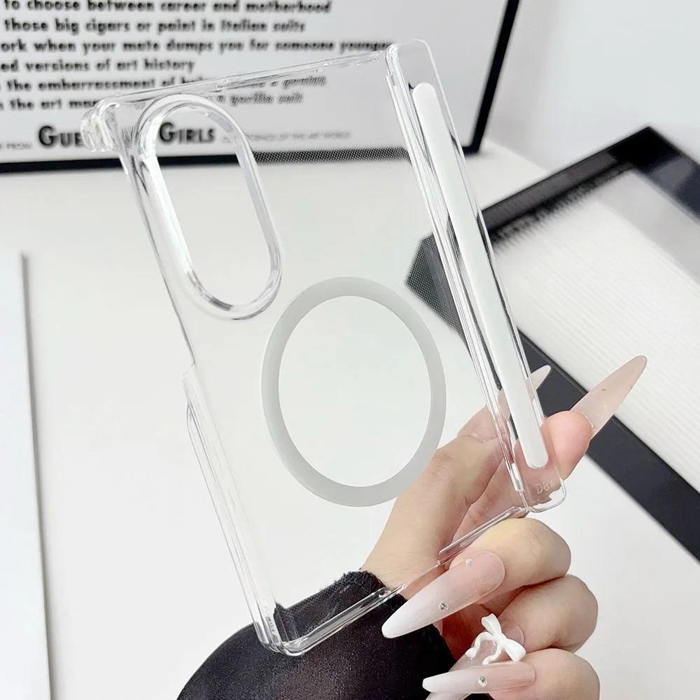 Ultra-Thin Transparent Matte Magnetic Case with Hinge Protection