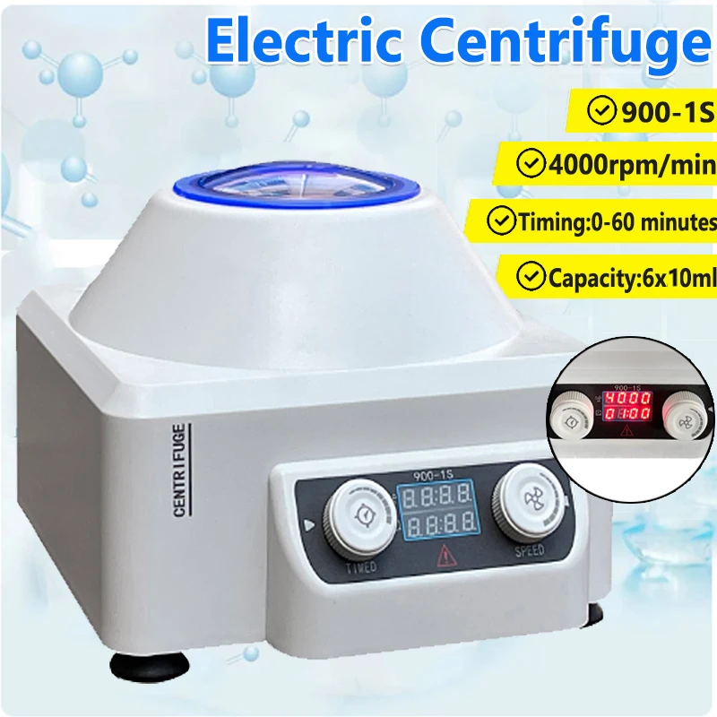 110V/220V 30W Electric Centrifuge 900-1S 4000RPM Speed Adjustable Laboratory Lab Medical Practice Desktop Centrifuge Machine centrifuge machine