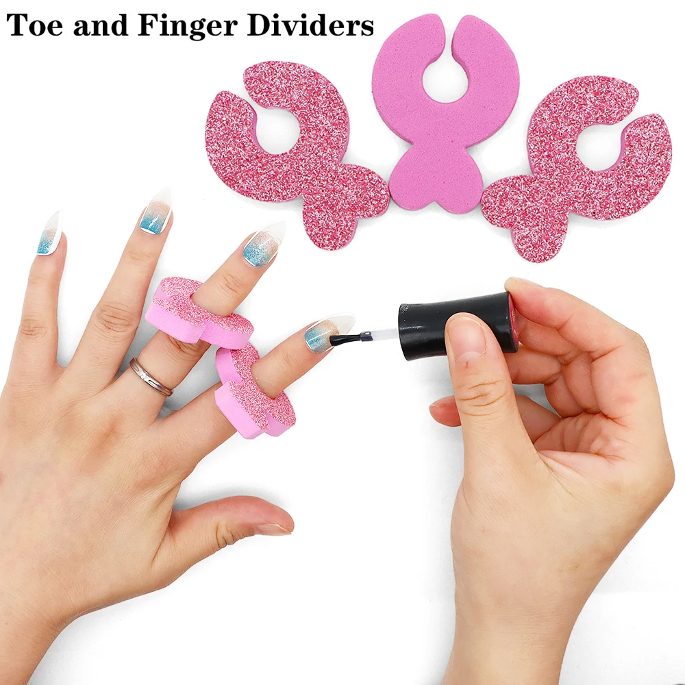 10Pcs Pink Heart Toe Dividers Pedicure For Women Men Girl Manicure Feet Nail Polish Art Painting Spa Toe Separators Manicure Set
