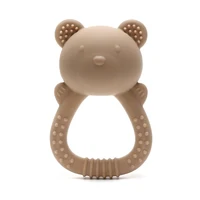 Hot sale cute bear baby rattle  silicone teether 0-1 year toy