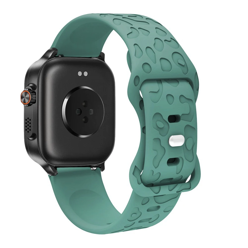 Leopard Engraved Sport Silicone Replacement Strap - 22mm Band