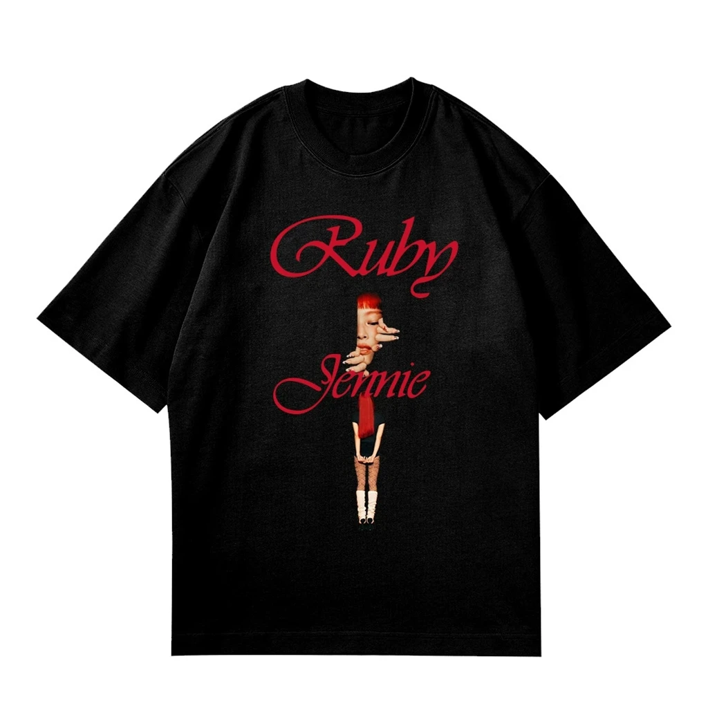 Kpop JENNIE Ruby Merch Cotton T-shirt Vintage Cotton Top