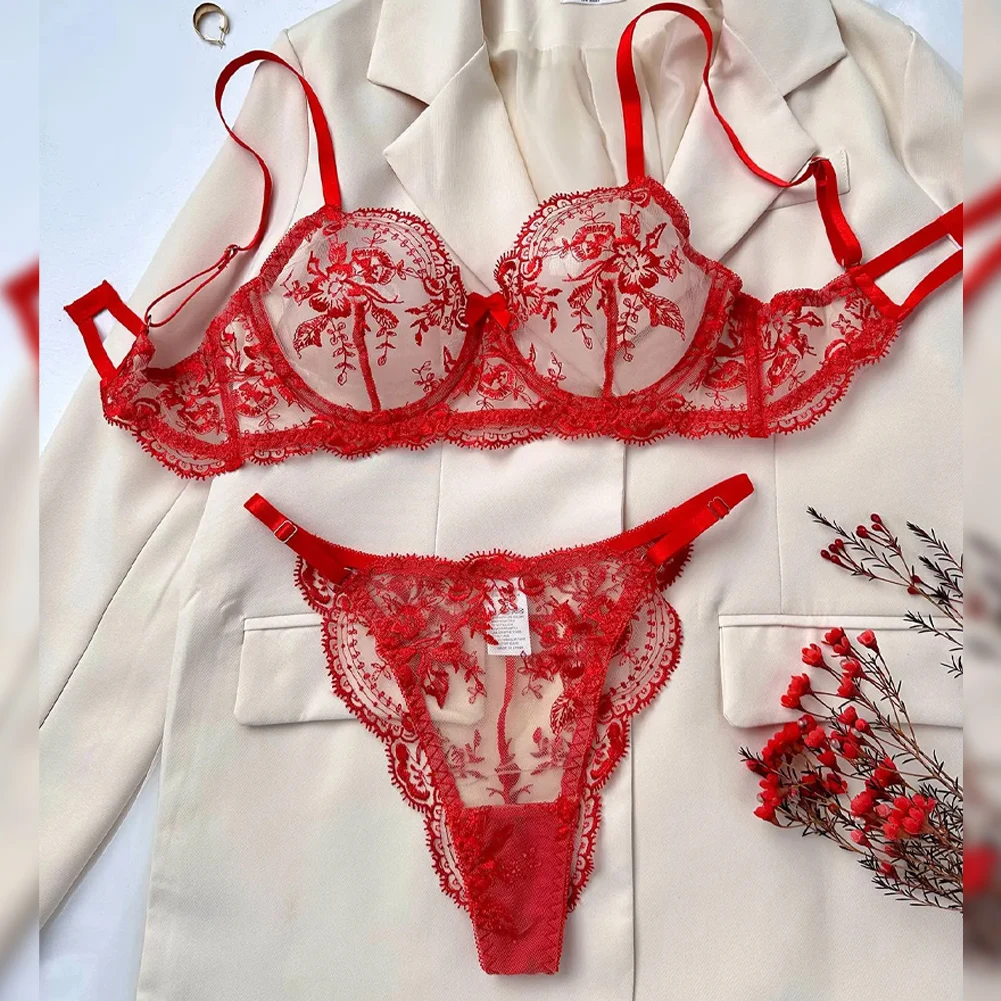 

Sexy Lingerine Sets Women Fancy Floral Lingerie Lace Embroidery Fairy Tulle Underwear Erotic Apparel Suits Nightwear Uniform