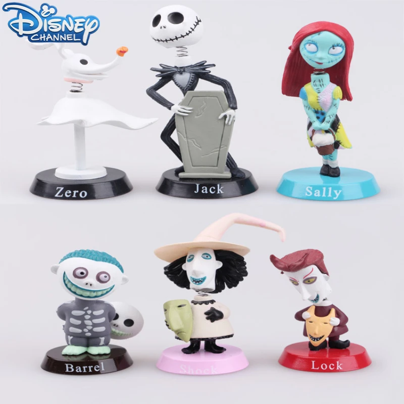 6 Pz/Set Nightmare Before Christmas Jack Skellington Model Pvc Doll Anime Action Figures Toy Cartoon Kawaii Sally Figurine Gift
