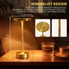Wireless Table Lamp LED Touch Sensor Desktop Night Light Rechargeable Reading Lamp for Restaurant Hotel Bar Bedroom Decor Light 5