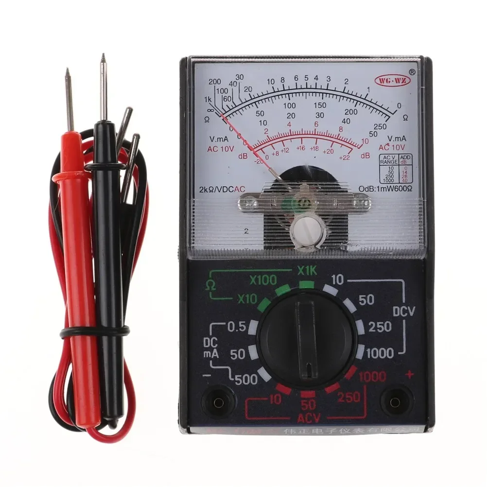 Analog Multimeter Voltmeter 250ma Ammeter Meter Tester Mf-110a Test Pen MF-110A AC/DC 250V 1000V