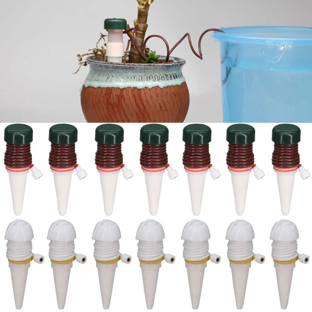 Drip Irrigation Watering Device System 1-24PCS Flower Waterer Tool for Indoor Plant Pot Home Garden Ceramic Drop Kit Spike Stake Plants Irrigation Kits Plant Waterer Drip Irrigation Spike Drip Irrigation Drip Irrigation Stakes
