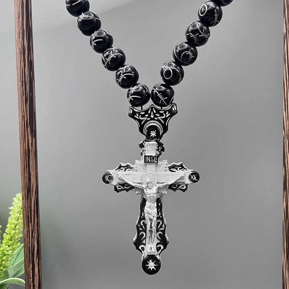

GS138-8 ожерелье Крест святой Христос Иисус картины из смолы изысканные бусины для искупления религиозный декоративный 3D стереомагнитофон