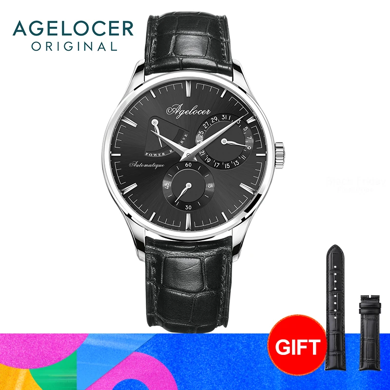 

AGELOCER Original Budapest Watch Kinetic Energy Display Men's Business Formal Automatic Mechanical Watch Birthday Gift for Men