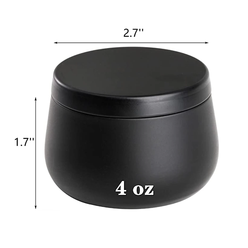 24 Pack Candle Tins Matte Black Candle Jars with Lid Empty Candle