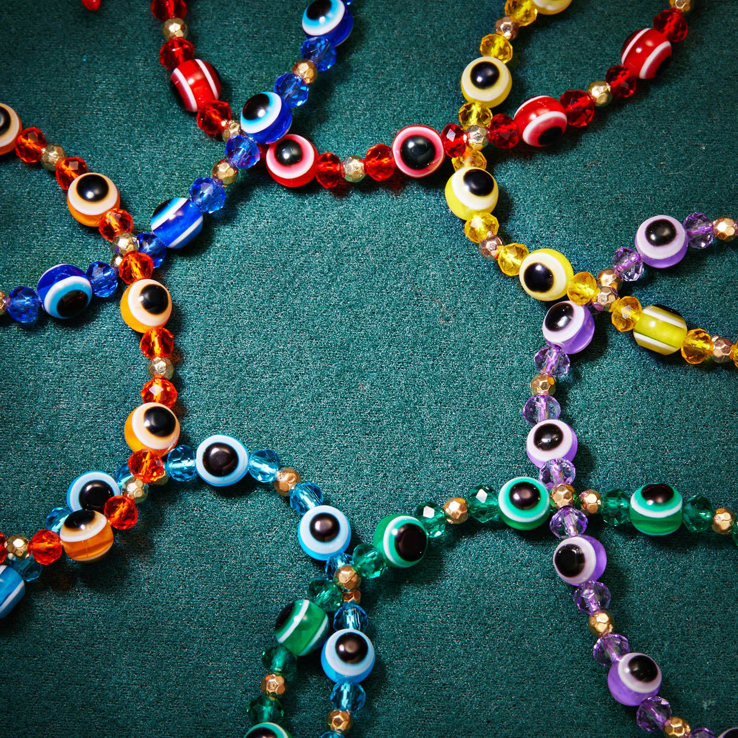 Türkische böse Blick Armbänder bunte Kristall perlen Armband für Männer Frauen handgemachte geflochtene Seil Charm Schmuck – Detail 5