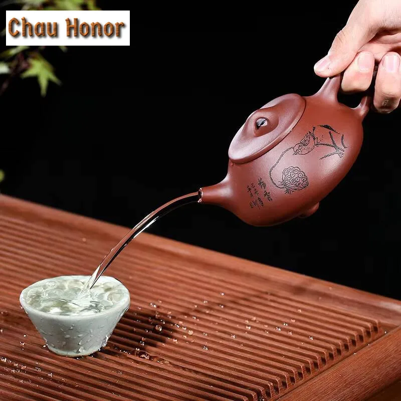 260ml Yixing Raw Ore Purple Clay Teapot Handmade Household Puer Kung Fu Teaset Tea Ceremony Accessories Drinkware Gift Packaging