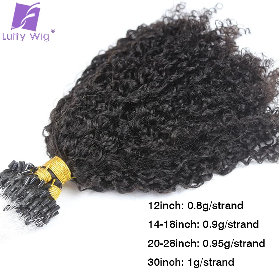 Afro Kinky Curly Micro Loop Extensions Double Drawn Micro Ring Loop Hair Extensions Human Hair Microlink Hair Extensions 3C