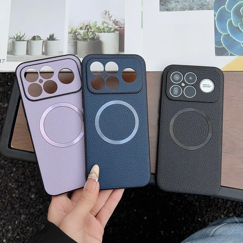 Luxury PU Leather Magnetic Wireless Charging Protective Case