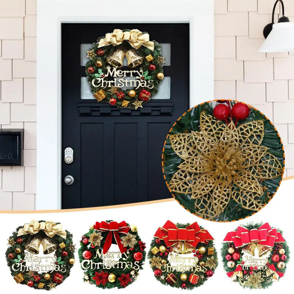 

Красный Рождественский венок для входной двери, окна, искусственная подвесная Рождественская гирлянда, украшение, guirnatda, рождественские товары 2024, новогодние поставки