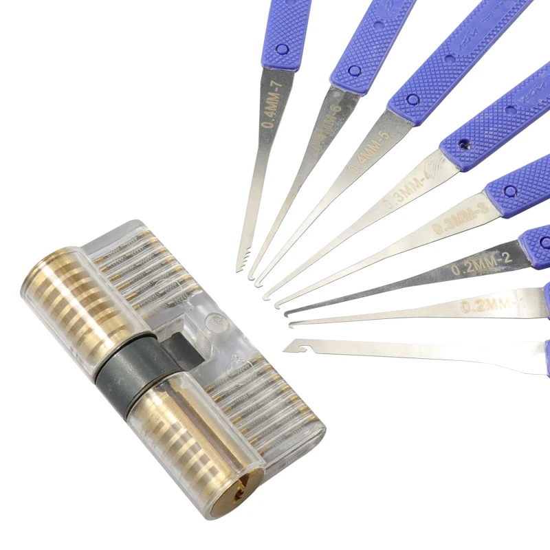 Description Picture 6 of itemXCAN 12pcs Locksmith Hand Tools Supplies Lock Pick Set Visible Practice Padlock