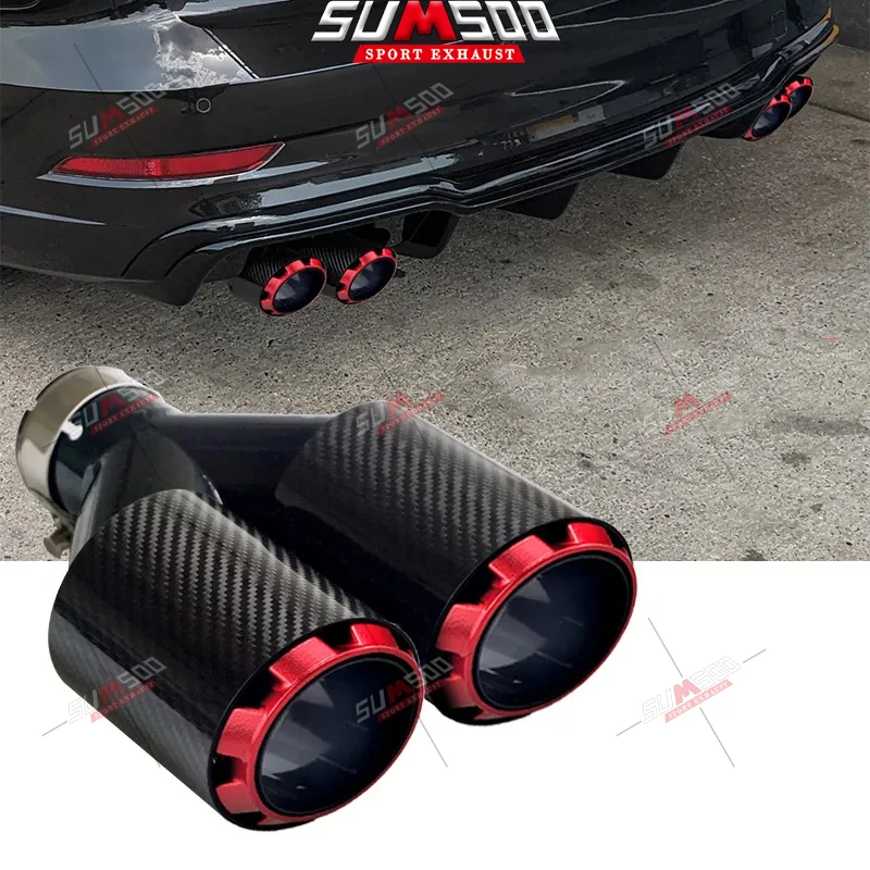 排気チップマフラーテールスロートアルミ合金カーボンファイバー付き