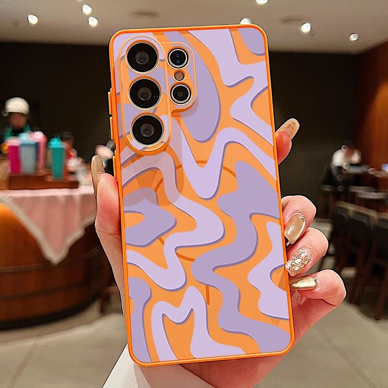 Striped Pattern Magnetic Phone Case Cover