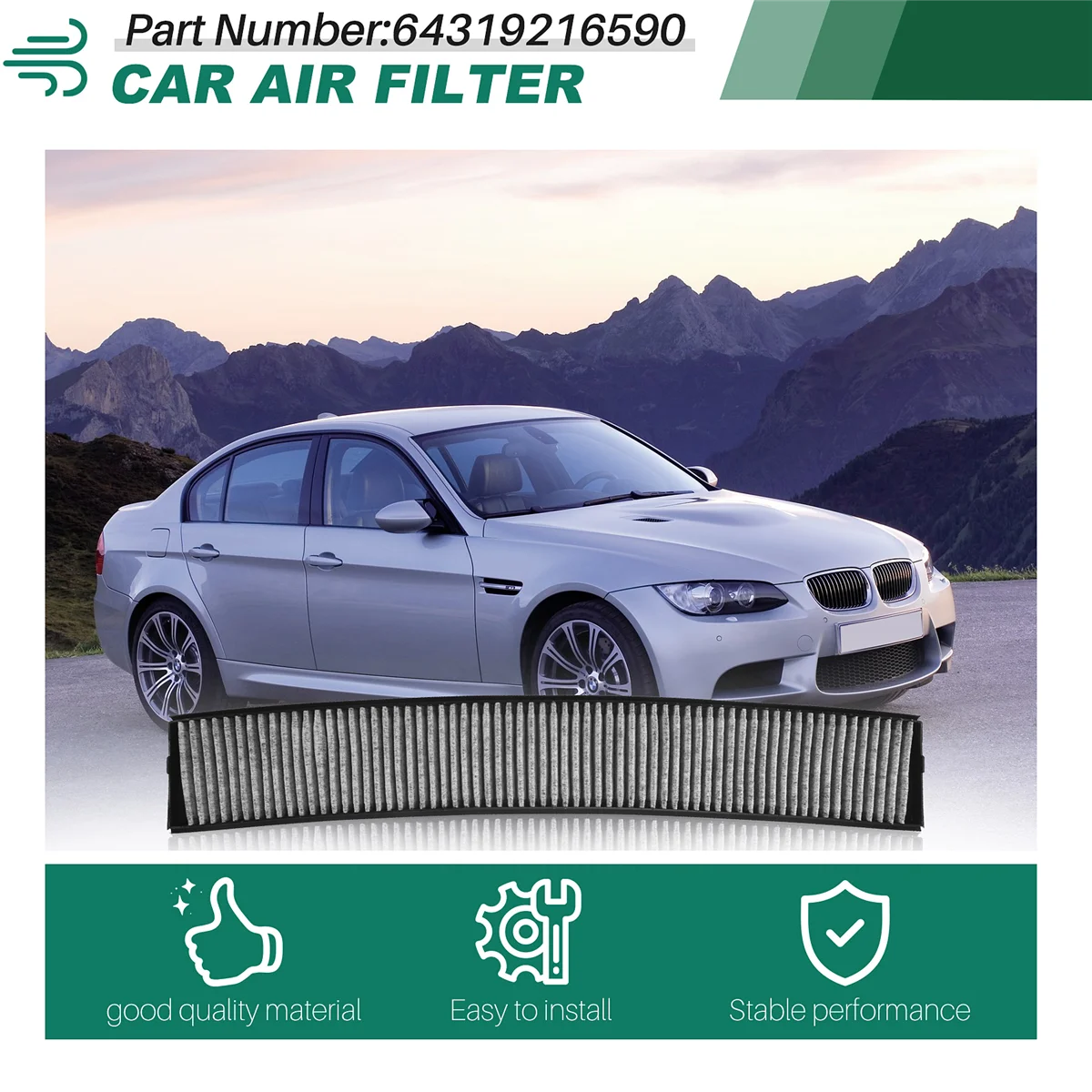 Cabin Air Filter Charcoal Carbon For-BMW E46 325I 328I 330I 64319216590 air filters car filter