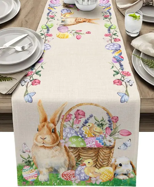 축제적인 부활절 테이블 러너: 봄의 기쁨을 식탁에 더하세요