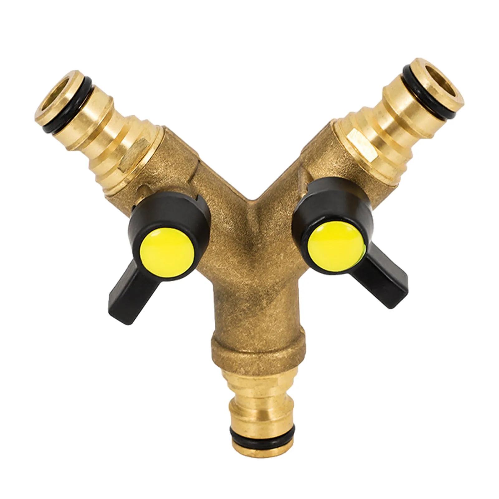 

Brass Good Sealing Individual On Off Valves Y Shape 3 Way Quick Connect Convenient Hose Connector Leakproof Plug In System