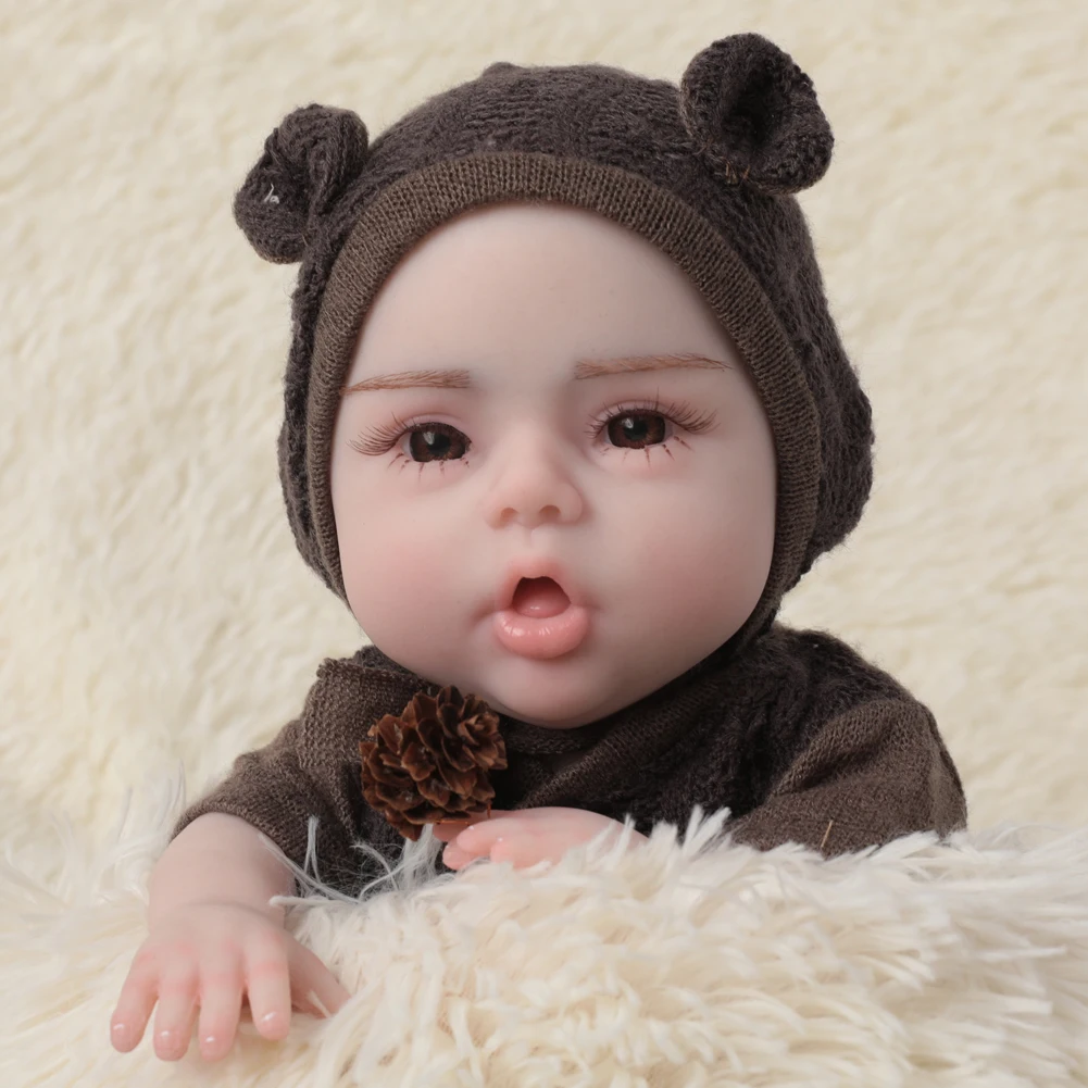 Herpinker 47cm Full body boys girls Full Realistic Silicone Reborn  Dolls Lifelike Skin Soft Toy for Children Toys