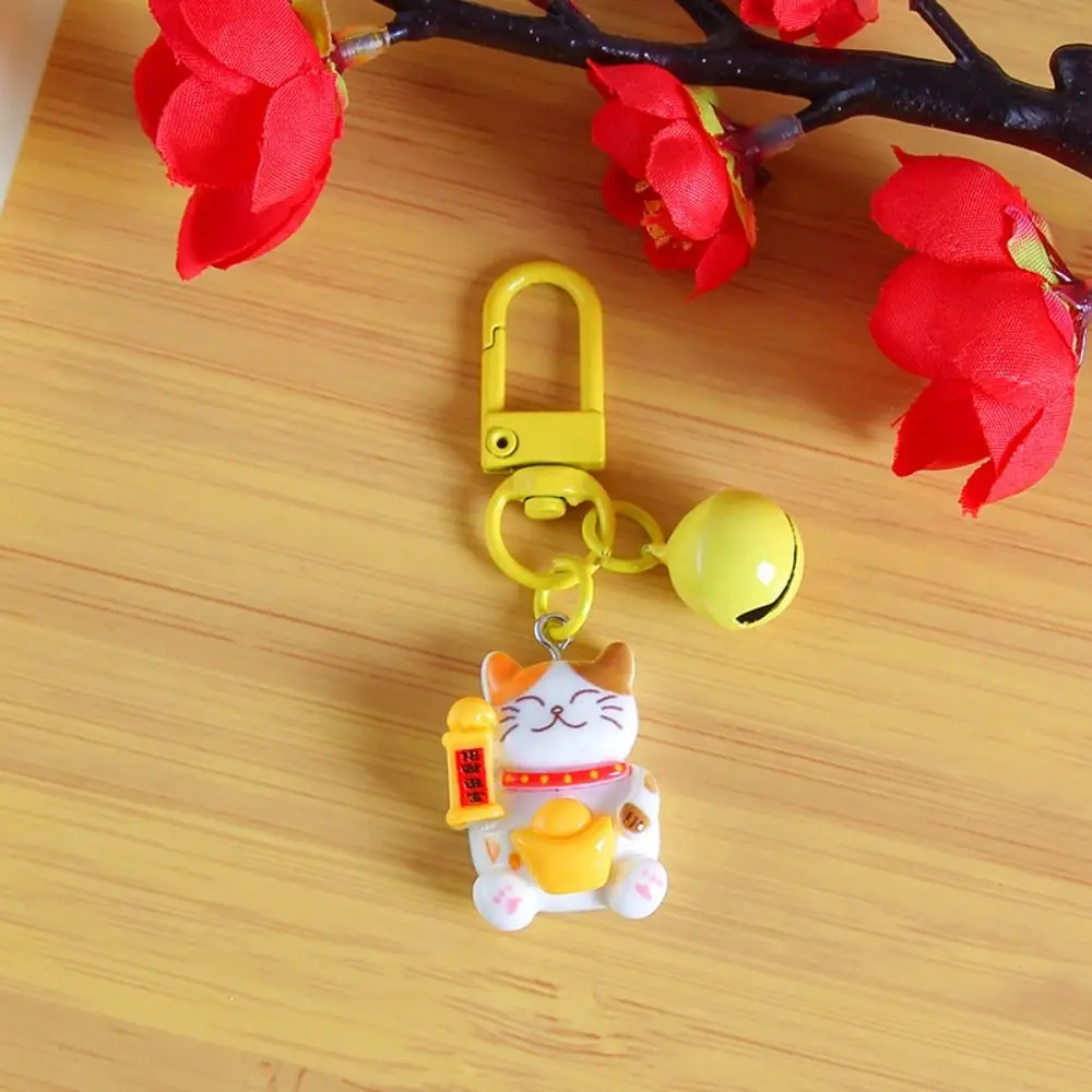 

Mini Plutus Cat Keychain Cute Resin Kawaii Fortune Cat Pendant Lucky Colorful Maneki-neko Keyring Earphone Case