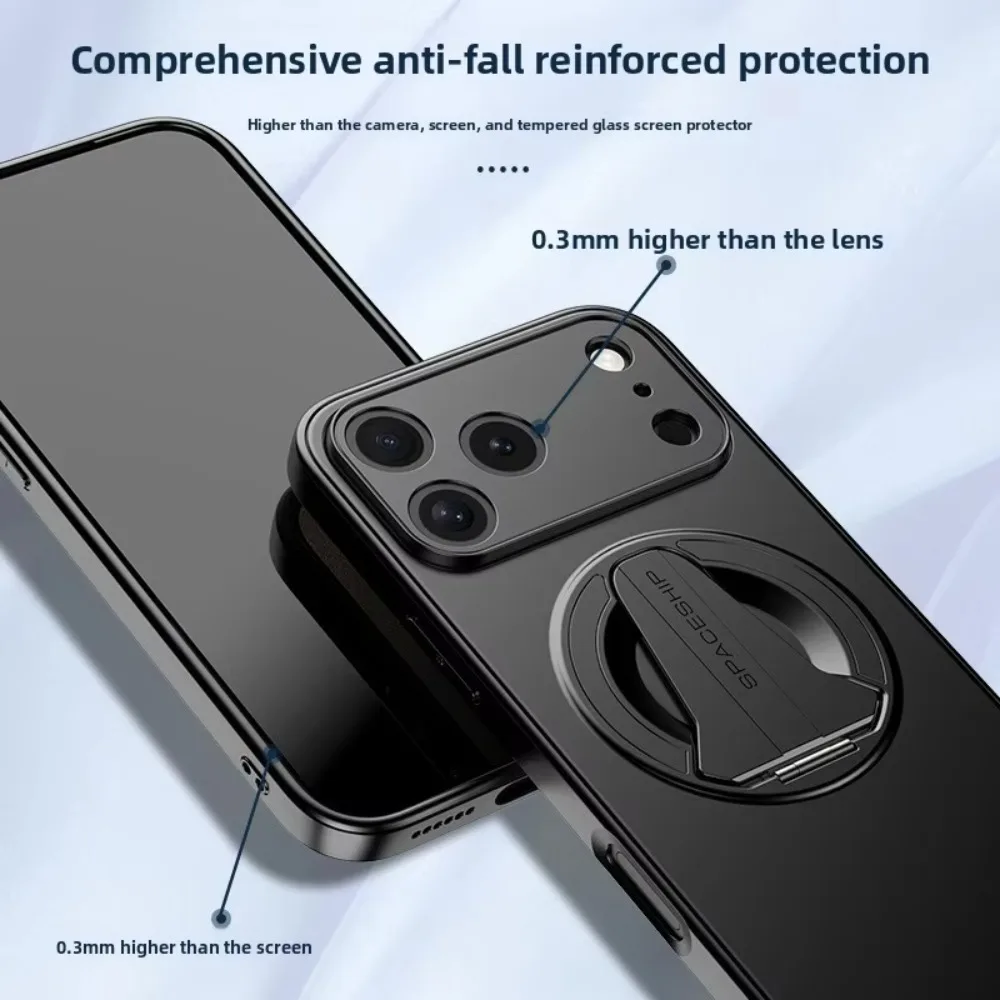 Metallic Magnetic Folding Kickstand Shockproof Case with Wireless Charging Support