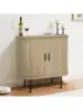 Fluted Buffet Sideboard Cabinet with Sliding Tambour DoorsAccent Oval Curved Storage Cabinet 31.5" Small Mid Century Mod 4