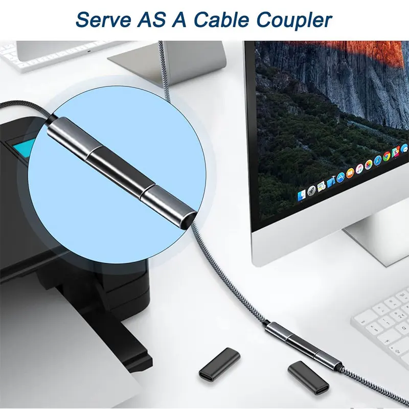 USB C Female to Female Adapter USB C 3.1 Coupler for Connecting Two Type C Cable, for Phone Tablet and Extension Connecto - 5
