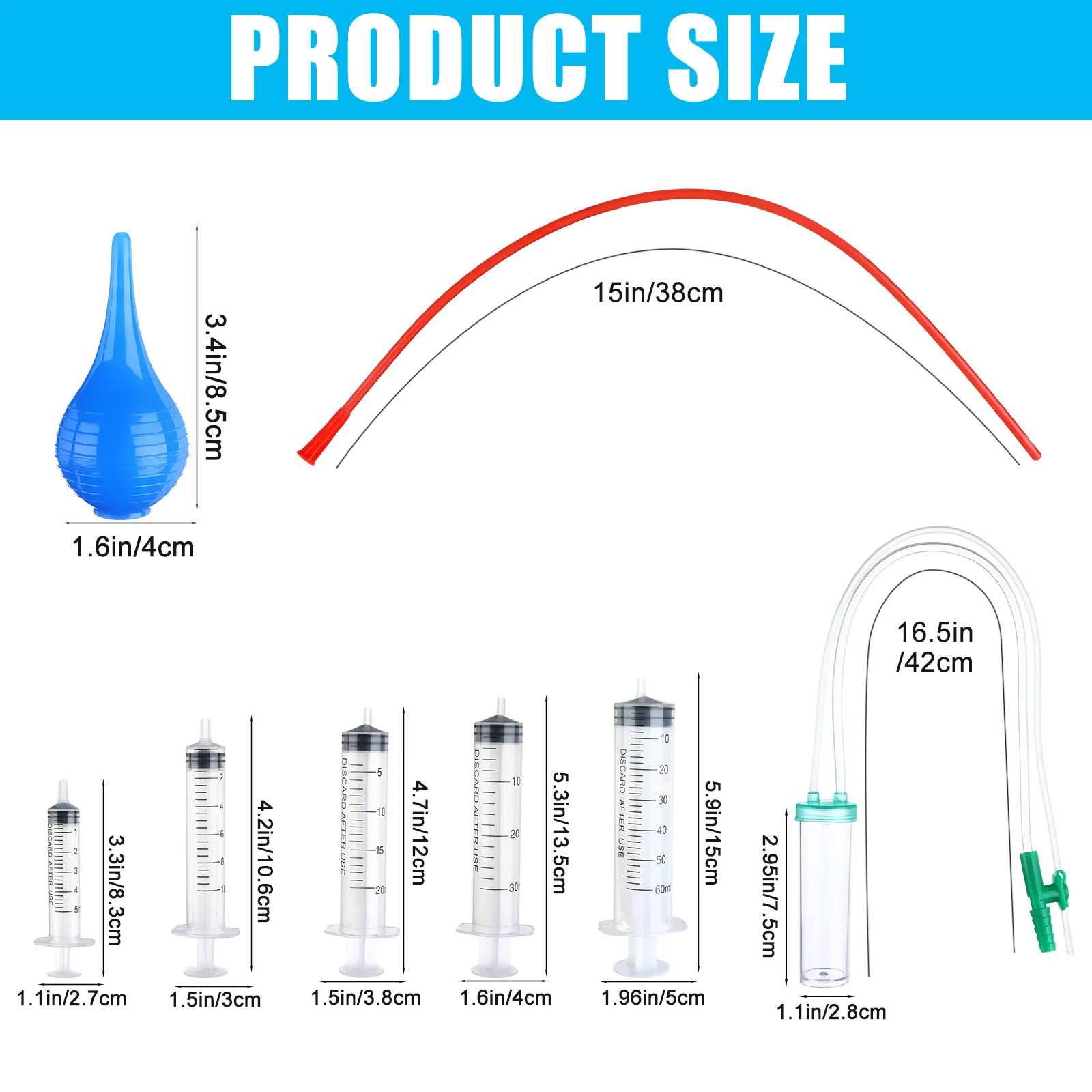 11 Pcs Puppy Kitten Feeding Tube Kit Includes 5 Pcs Kitten Feeding Syringe 5 ML 10 ML 20 30 60 4 8 FR Red Pet Syringe Disposable Plastic Syringe