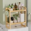 Bamboo Bathroom Organizers and Storage Shelves 2-Tier Over Toilet Bathroom Shelf Bathroom Storage Shelf for Small Bathroom 5