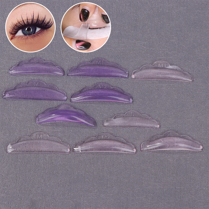 5쌍 실리콘 속눈썹 펌 패드 재사용 가능 세척 가능 쉴드 리프팅 속눈썹 컬러 속눈썹 롯드 메이크업 도구