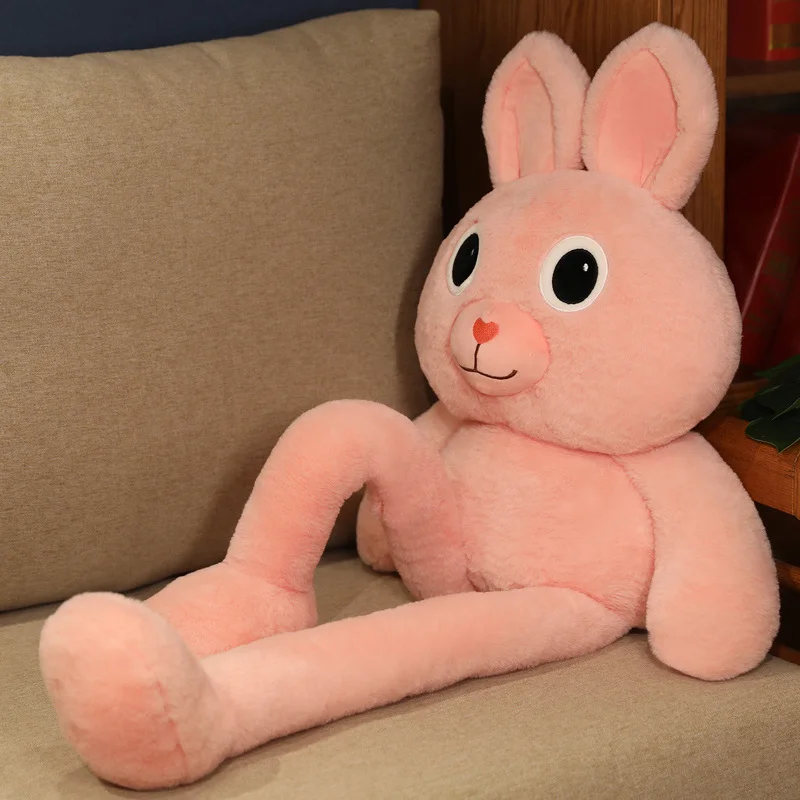 

55/75cm New Creative Pull Ear Rabbit Anime Rabbit Plush Toy Pink Rabbit Doll Adjustable Length Long Ear Rabbit Birthday Gift