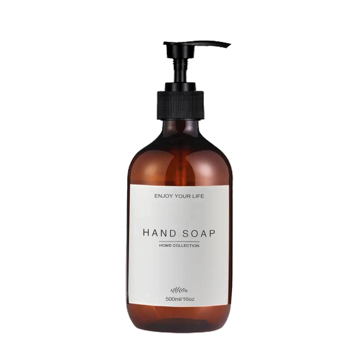 בקבוק סבון עם תוויות עמידות במים לקישוט כיור מטבח, משאבת ריקה למילוי על משטח