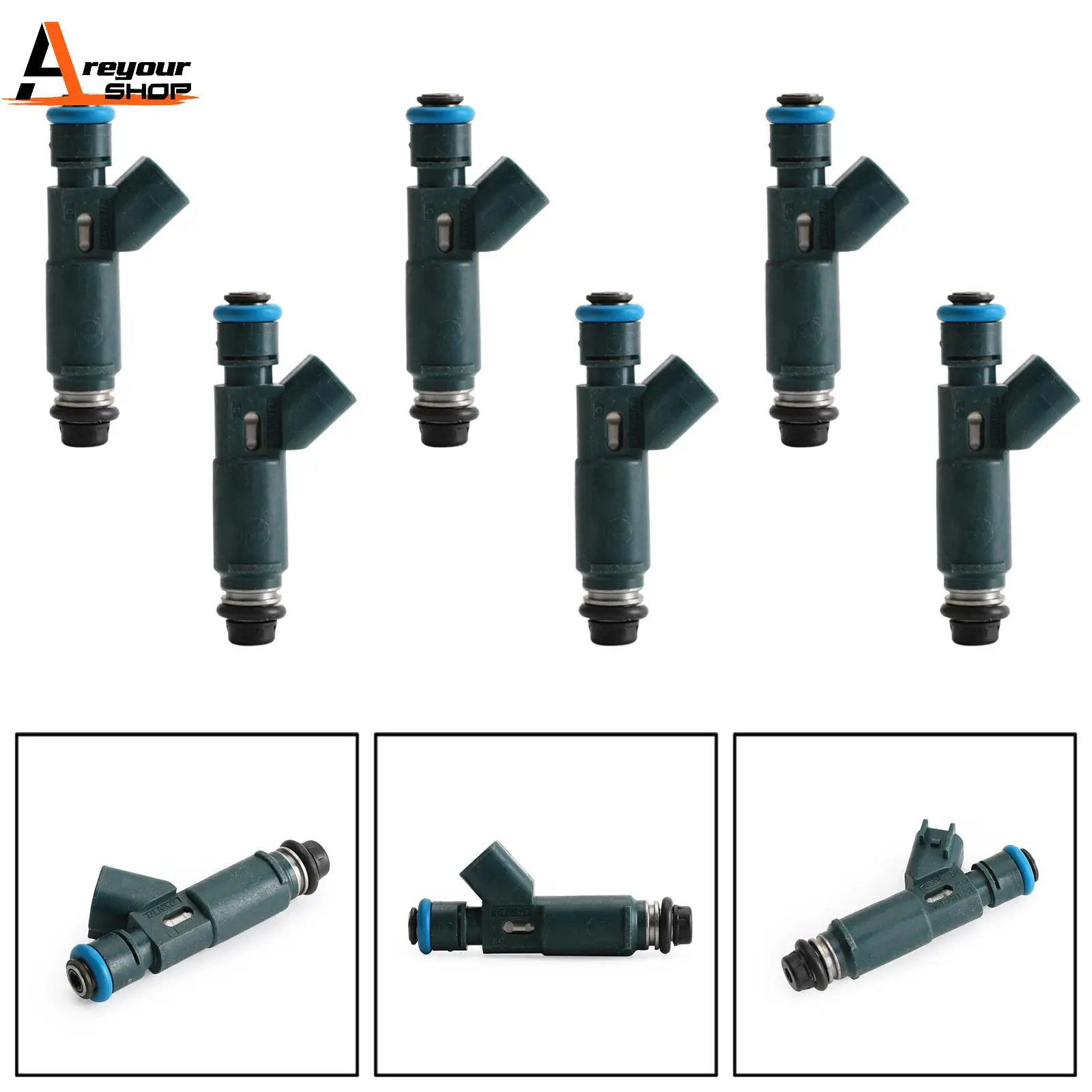 Areyourshop 6PCS Fuel Injectors Fit For Mazda 6 2003-2008 MPV 2002-2006 3.0L 2M2EA7B Car Auto Parts