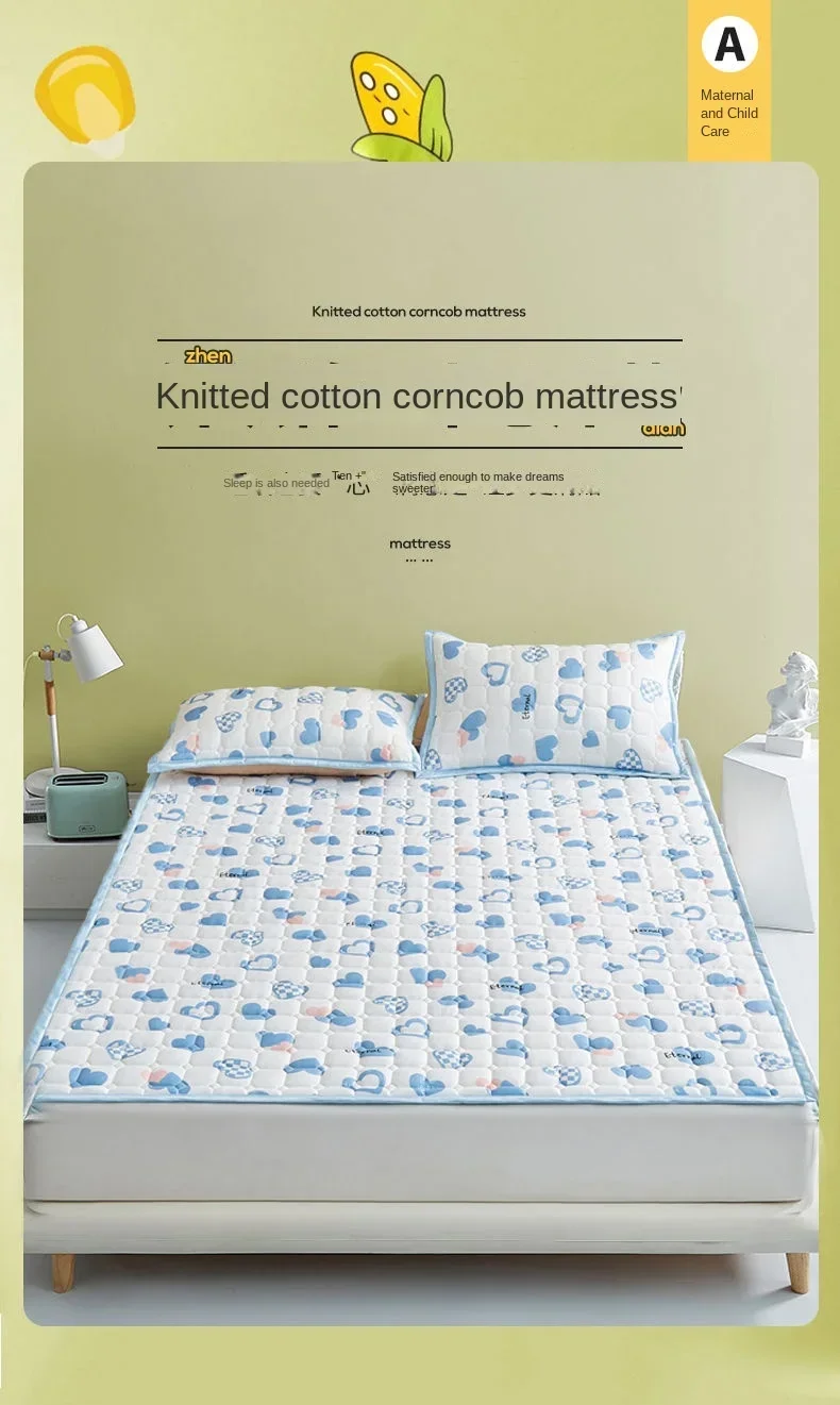 Description Picture 2 of itemCotton Hotel Single Double Non-Slip Mat Hotel Thin Mattress Protective Pad Student Dormitory Bed Cotton-Padded Mattress Cushion
