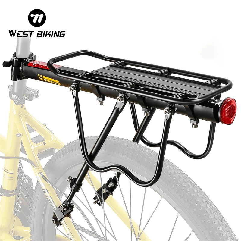 WEST BIKING YP0712001 Universal Adjustable Bike Cargo Rack Bicycle Aluminum Alloy Luggage Carrier Trunk Child Seat Racks with Reflector