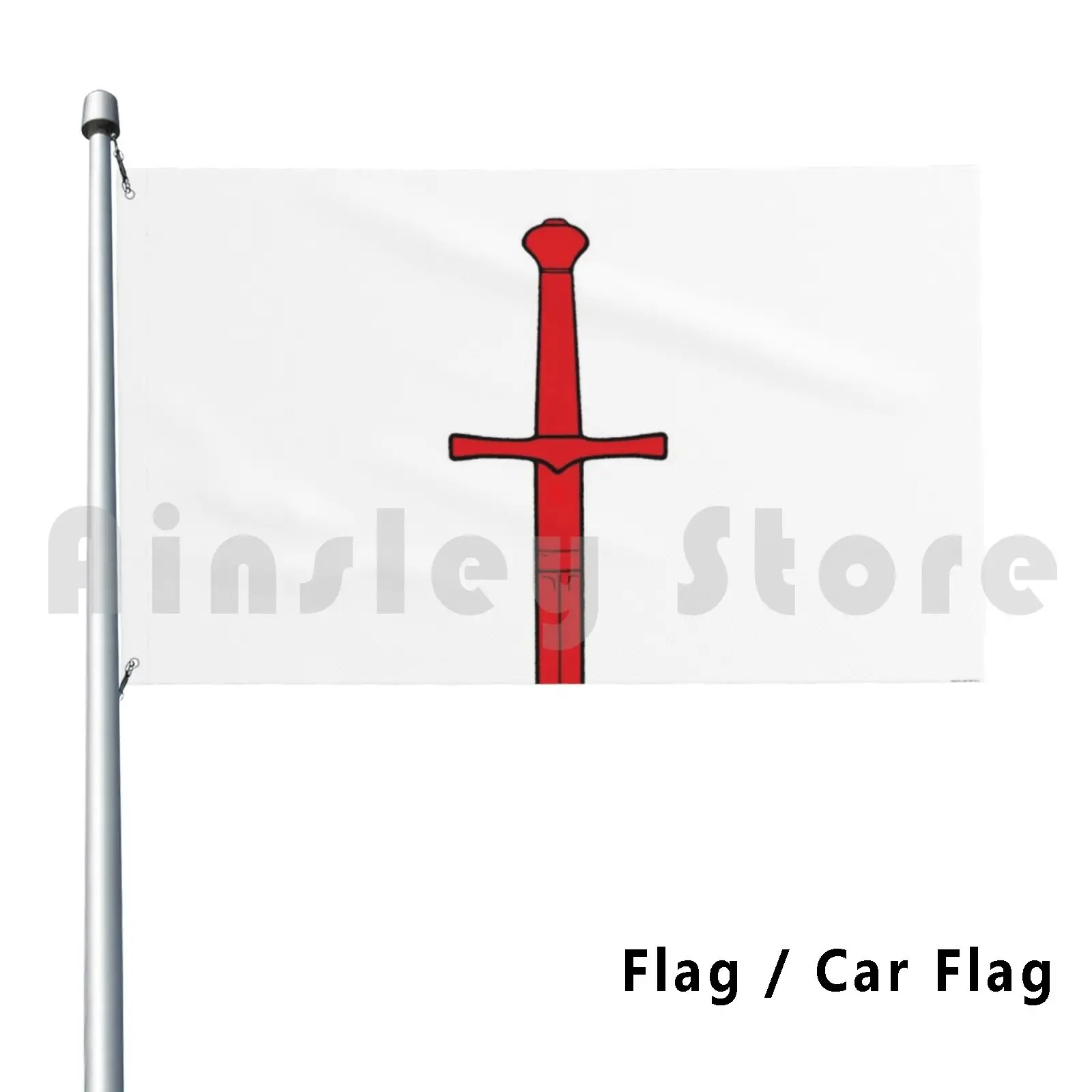 Spada Rossa Dell'Argilla Rossa Della Bandiera Dell'Automobile Della Bandiera Della Decorazione All'Aperto Dell'Argilla Rossa